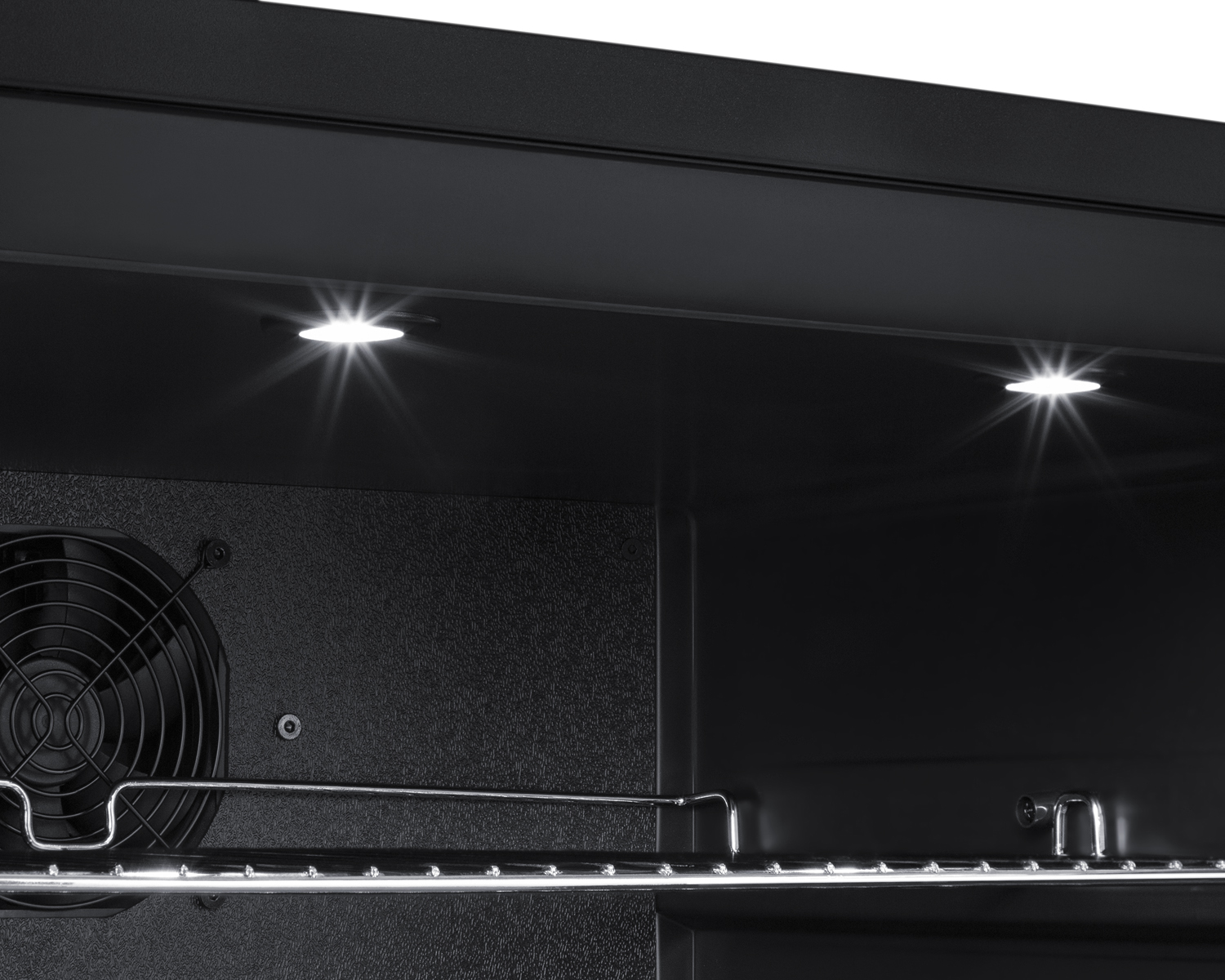 24 in. wide frost-free built-in undercounter ADA compliant all-freezer with stainless steel door, black cabinet, lock, and digital controls